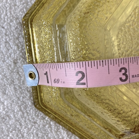 Vintage Anchor Hocking Textured Amber Glass Octagonal Chip & Dip Bowl Set - Picture 8 of 14